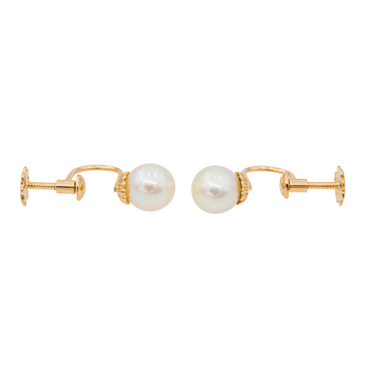 Rose Gold Pearl Earrings - Image 6