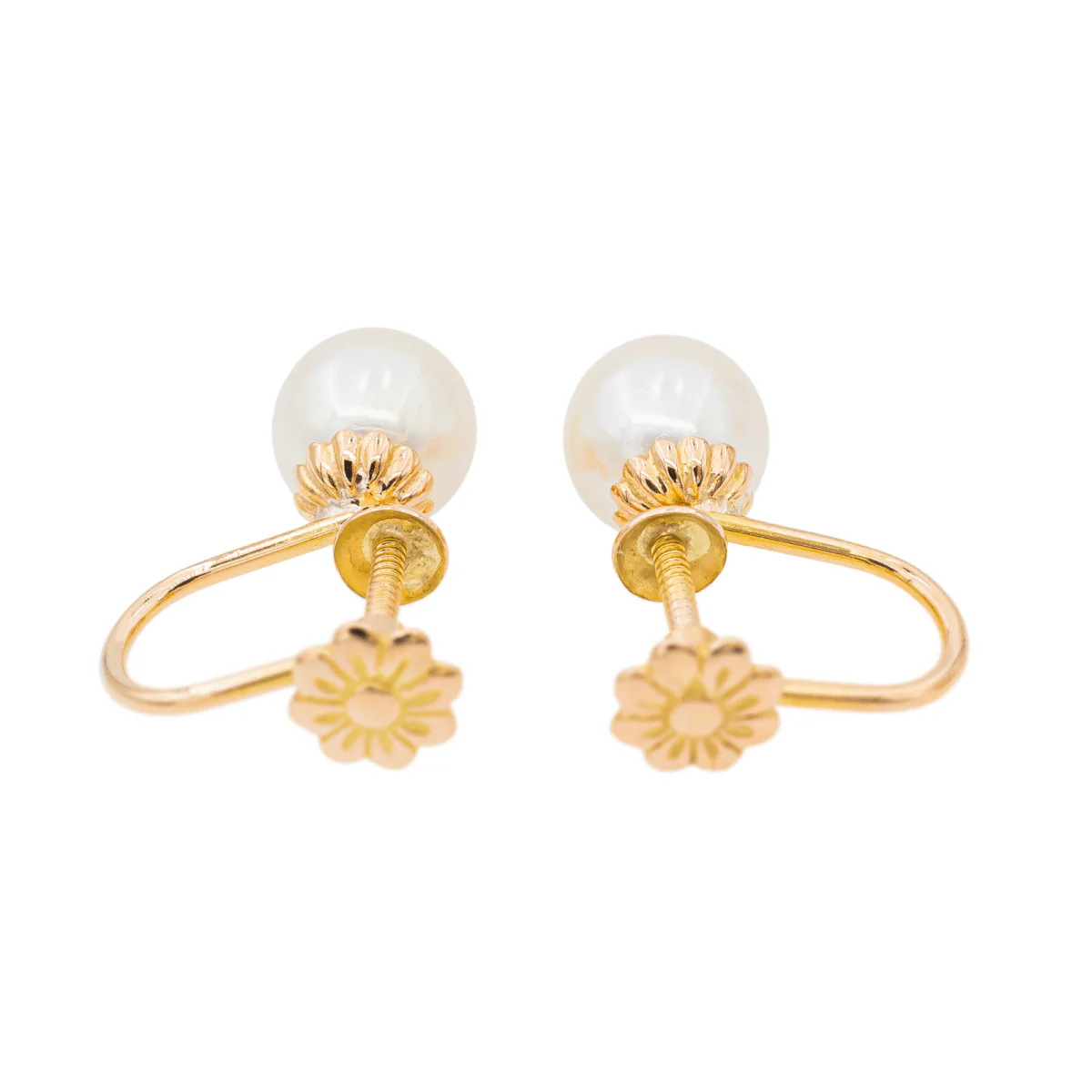 Rose Gold Pearl Earrings - Image 7
