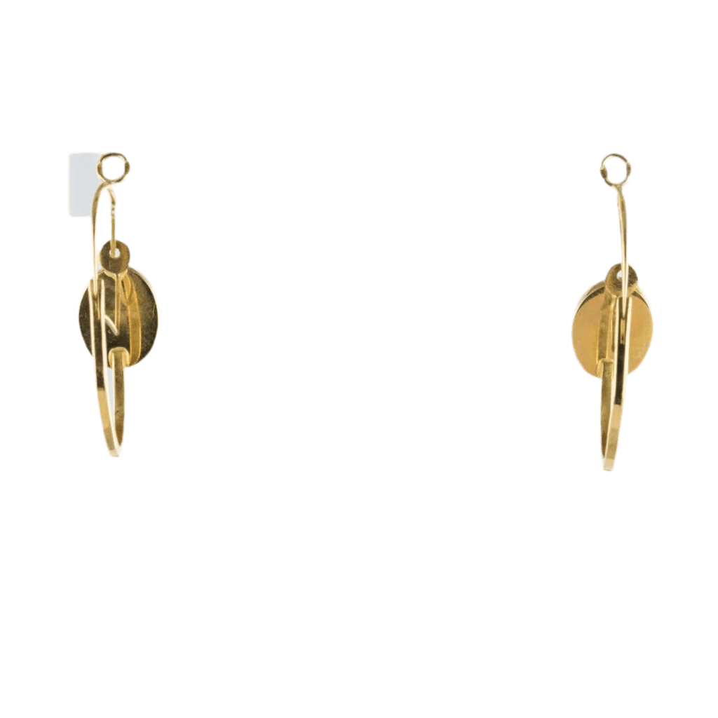 Earrings Sleepers in yellow gold and opal - Image 3
