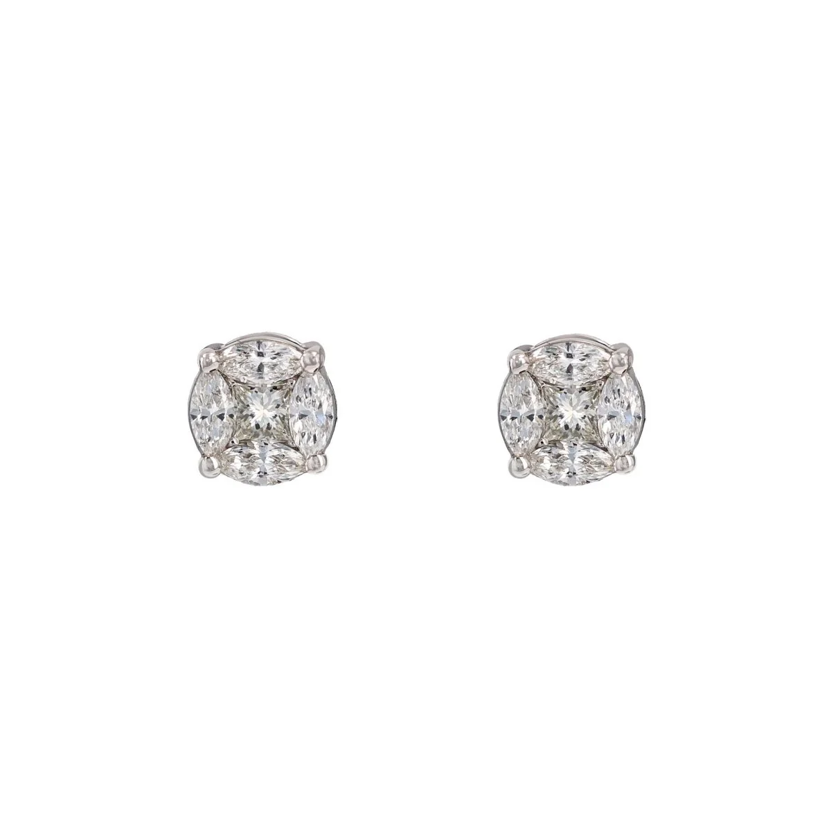 Earrings Fleas in white gold and diamonds