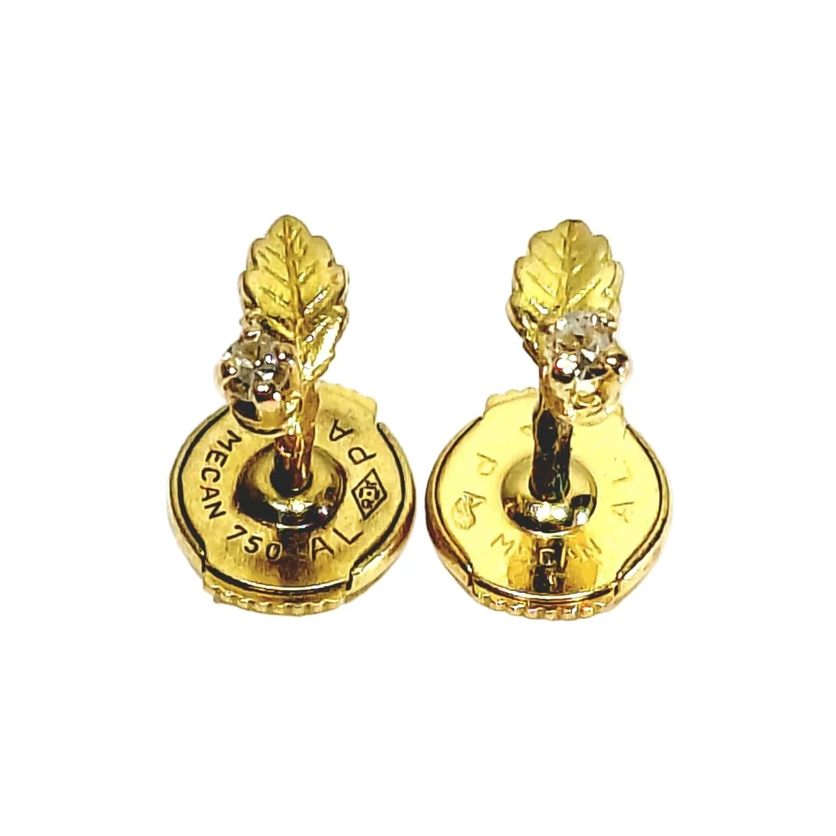 Earrings Fleas in yellow gold and diamonds - Image 4
