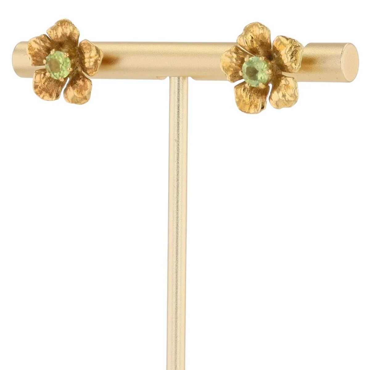 Earrings Chips in yellow gold and peridots - Image 3