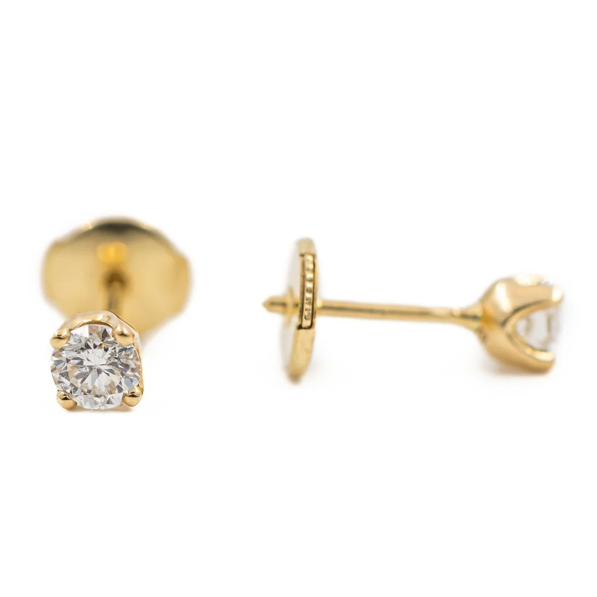 Puces earrings in yellow gold diamond - Image 6