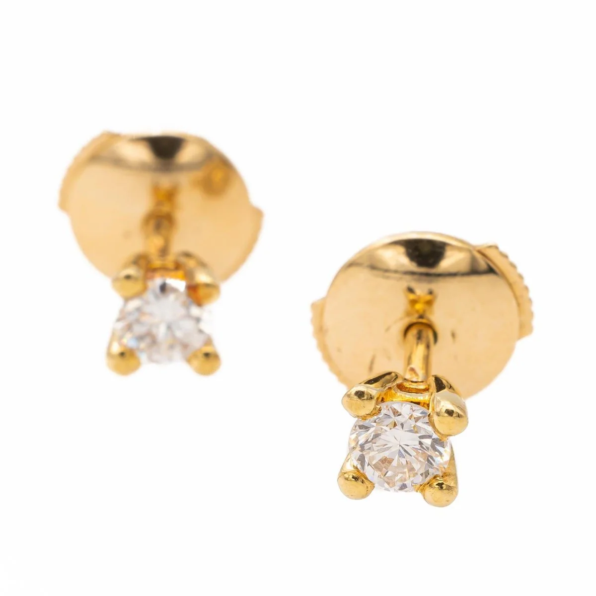 Puces yellow gold diamond earrings - Image 10