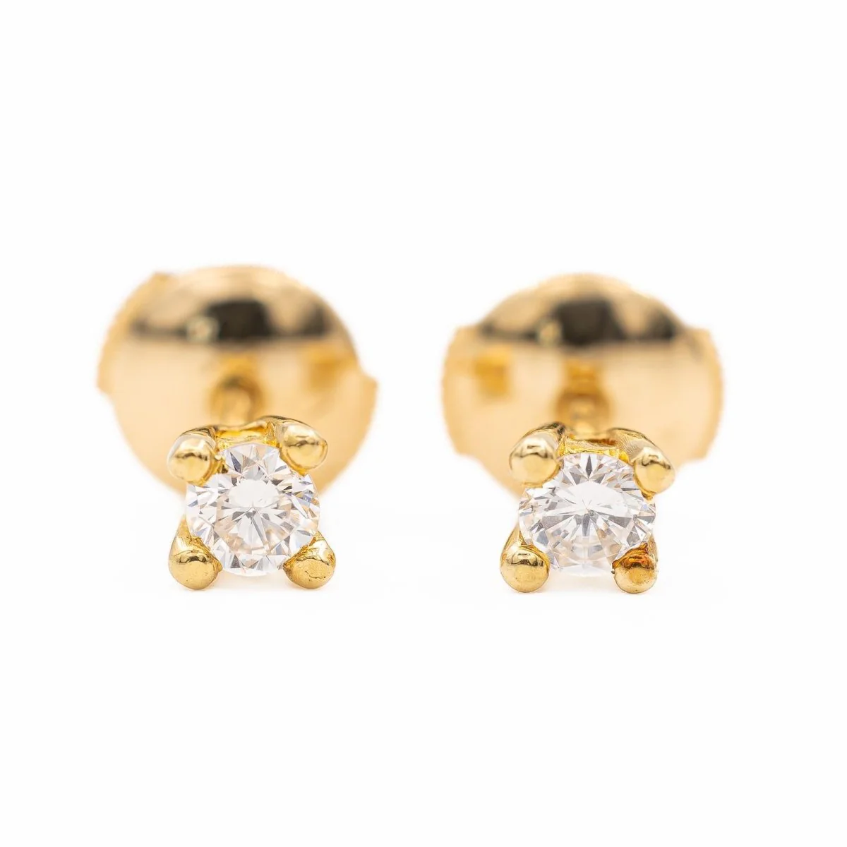 Puces yellow gold diamond earrings - Image 5