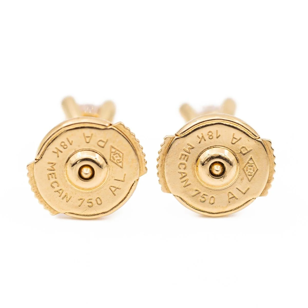 Puces yellow gold diamond earrings - Image 9