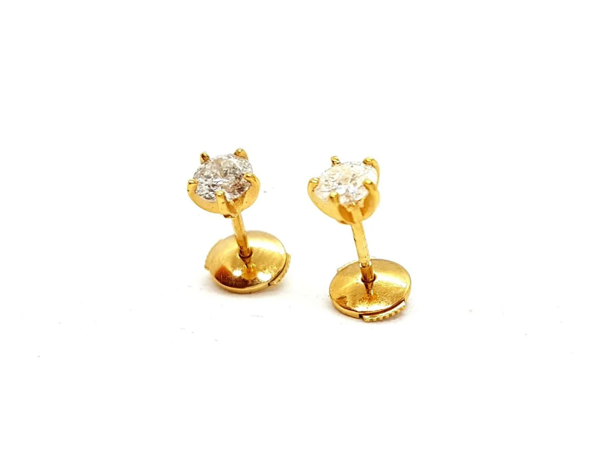Puces Earrings Yellow Gold Diamond - Image 3