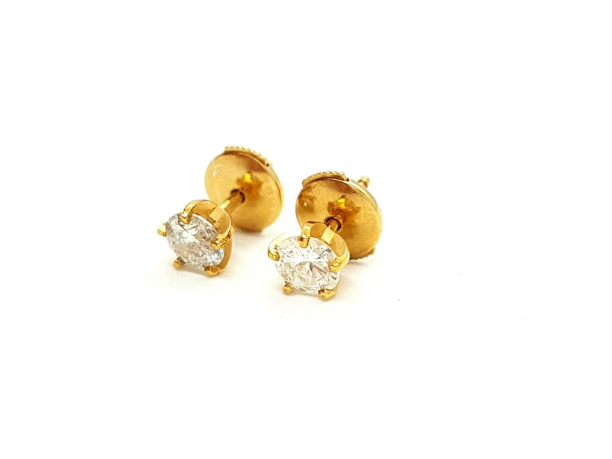 Puces Earrings Yellow Gold Diamond - Image 6