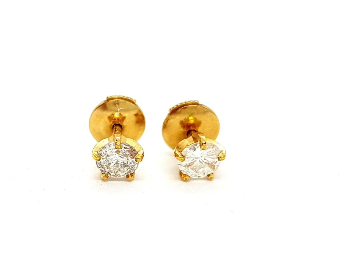 Puces Earrings Yellow Gold Diamond - Image 7
