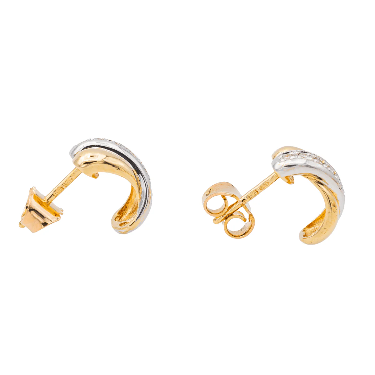 Puces Earrings Yellow Gold Diamond - Image 7