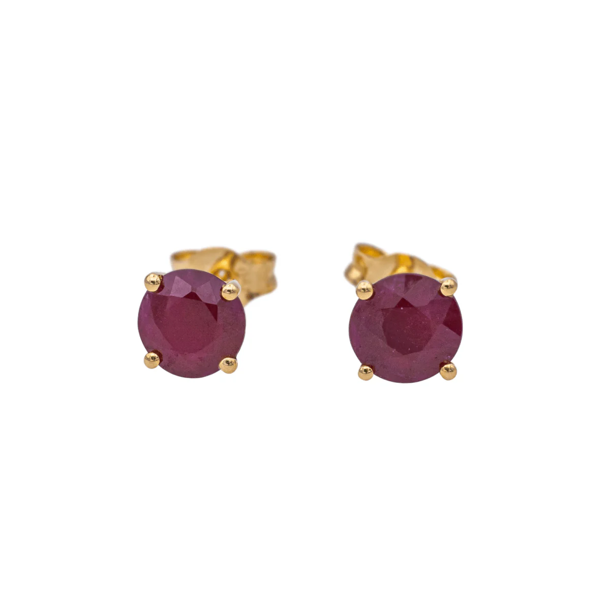 Earrings Fleas in yellow gold and ruby - Image 3