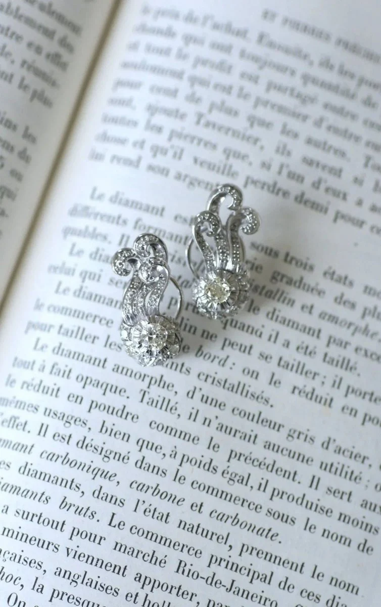 Earrings Retro Diamonds 1.55 Cts