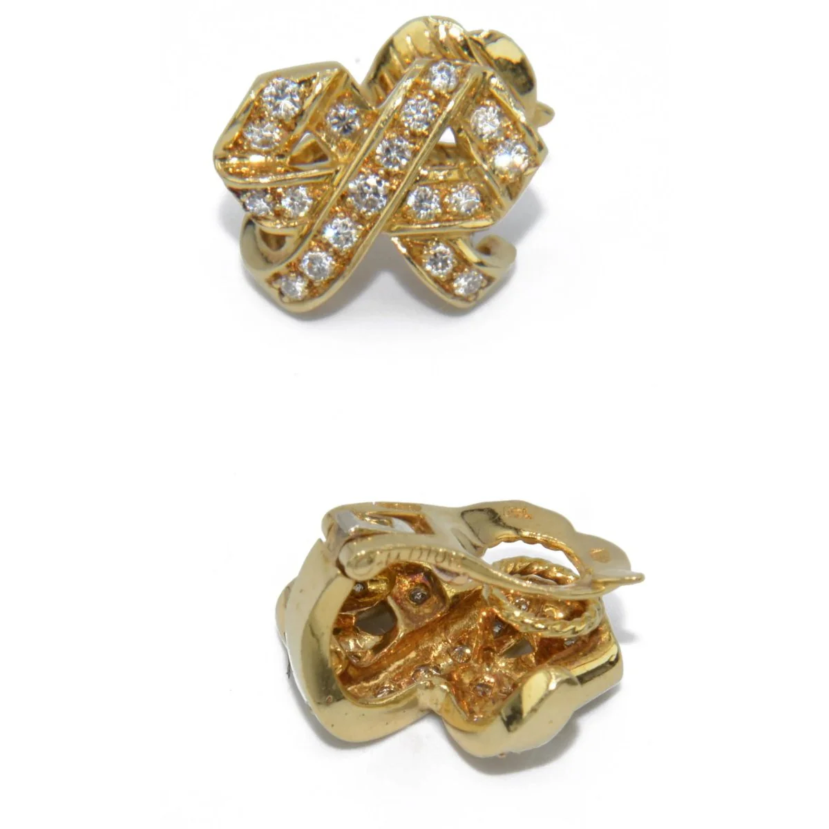 Earrings signed by Dior in yellow gold and diamond - Image 3