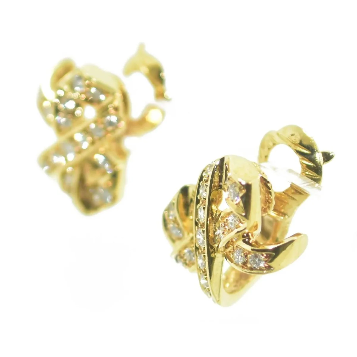 Earrings signed by Dior in yellow gold and diamond - Image 4