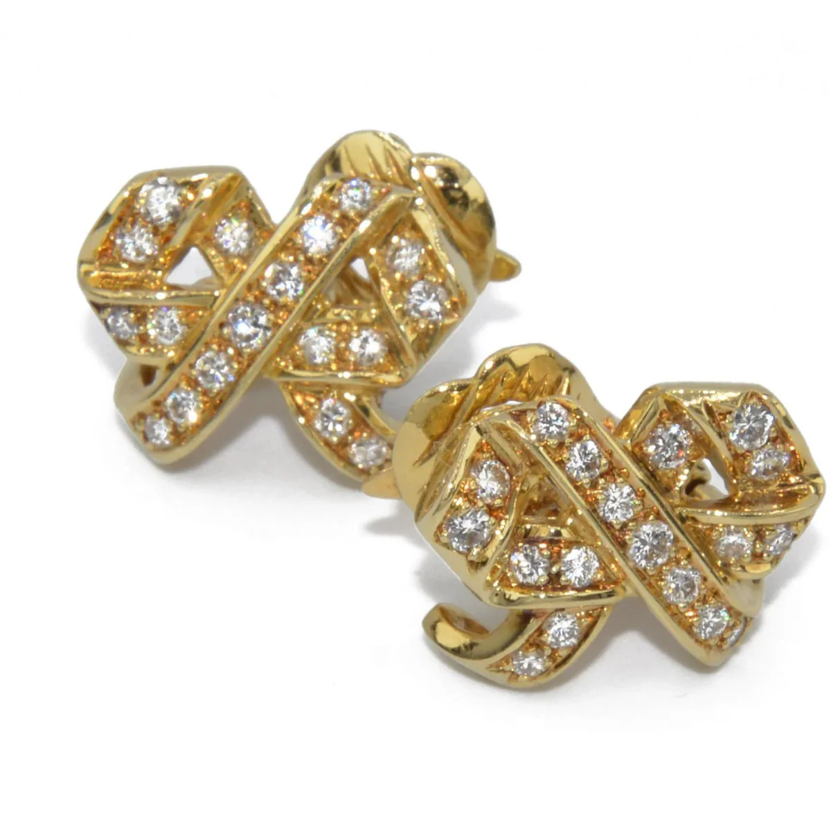 Earrings signed by Dior in yellow gold and diamond - Image 6
