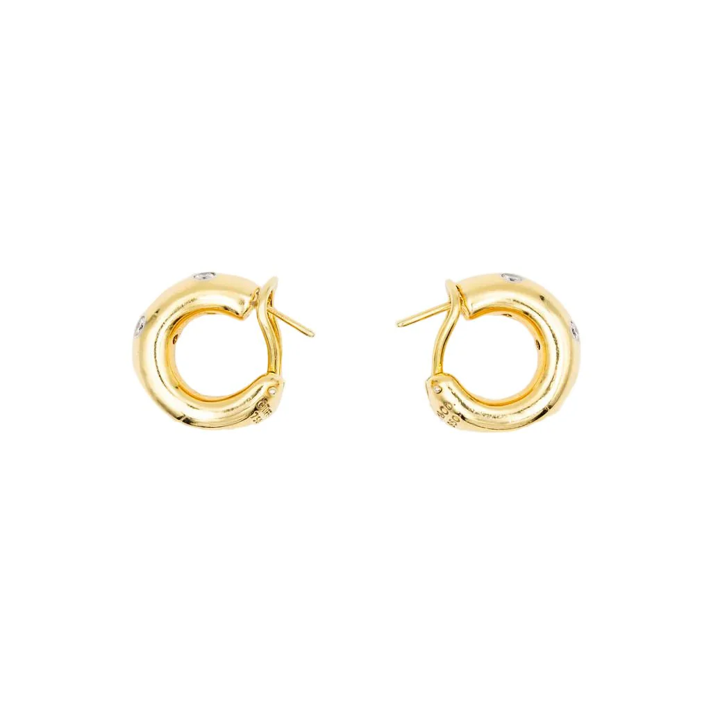 TIFFANY & CO. "Stars" hoop earrings in yellow gold, platinum and diamonds - Image 10