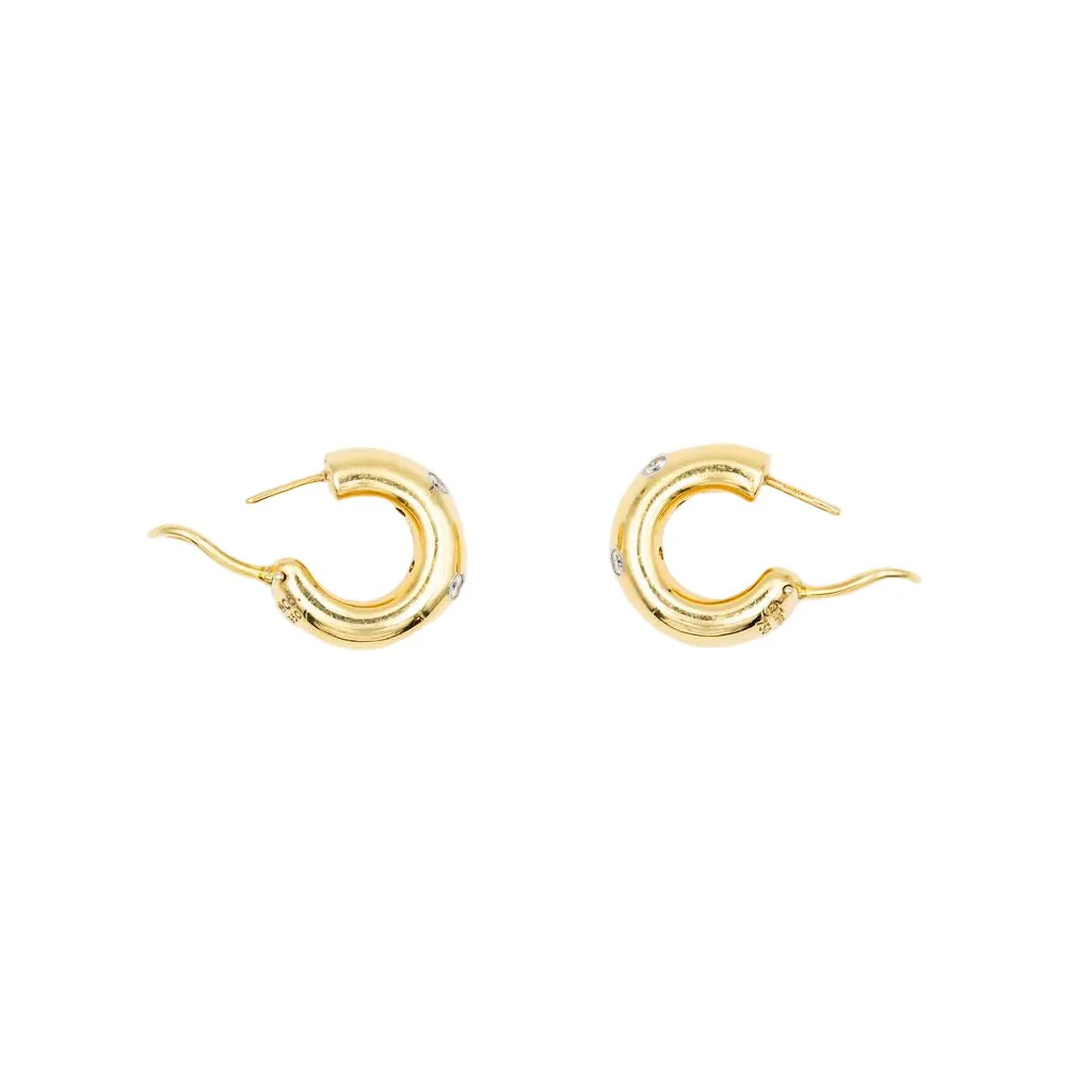 TIFFANY & CO. "Stars" hoop earrings in yellow gold, platinum and diamonds - Image 12