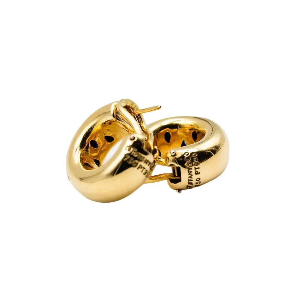TIFFANY & CO. "Stars" hoop earrings in yellow gold, platinum and diamonds - Image 13