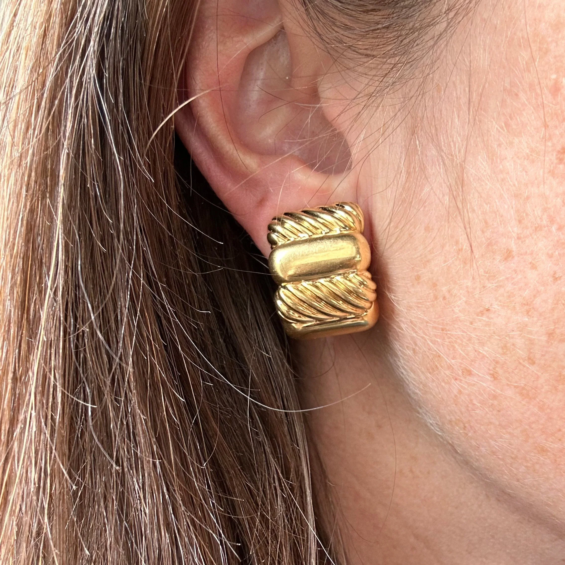 Earrings OJ PERRIN Verona half Hoop earrings in Yellow gold - Image 2