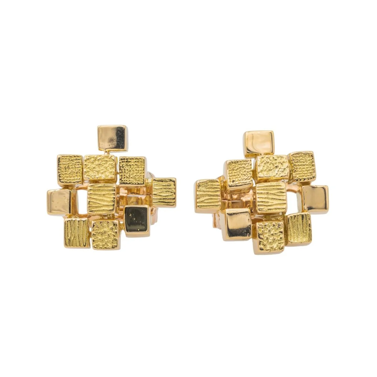 MAUBOUSSIN by GEORGES LENFANT “Cube” clip earrings in yellow gold