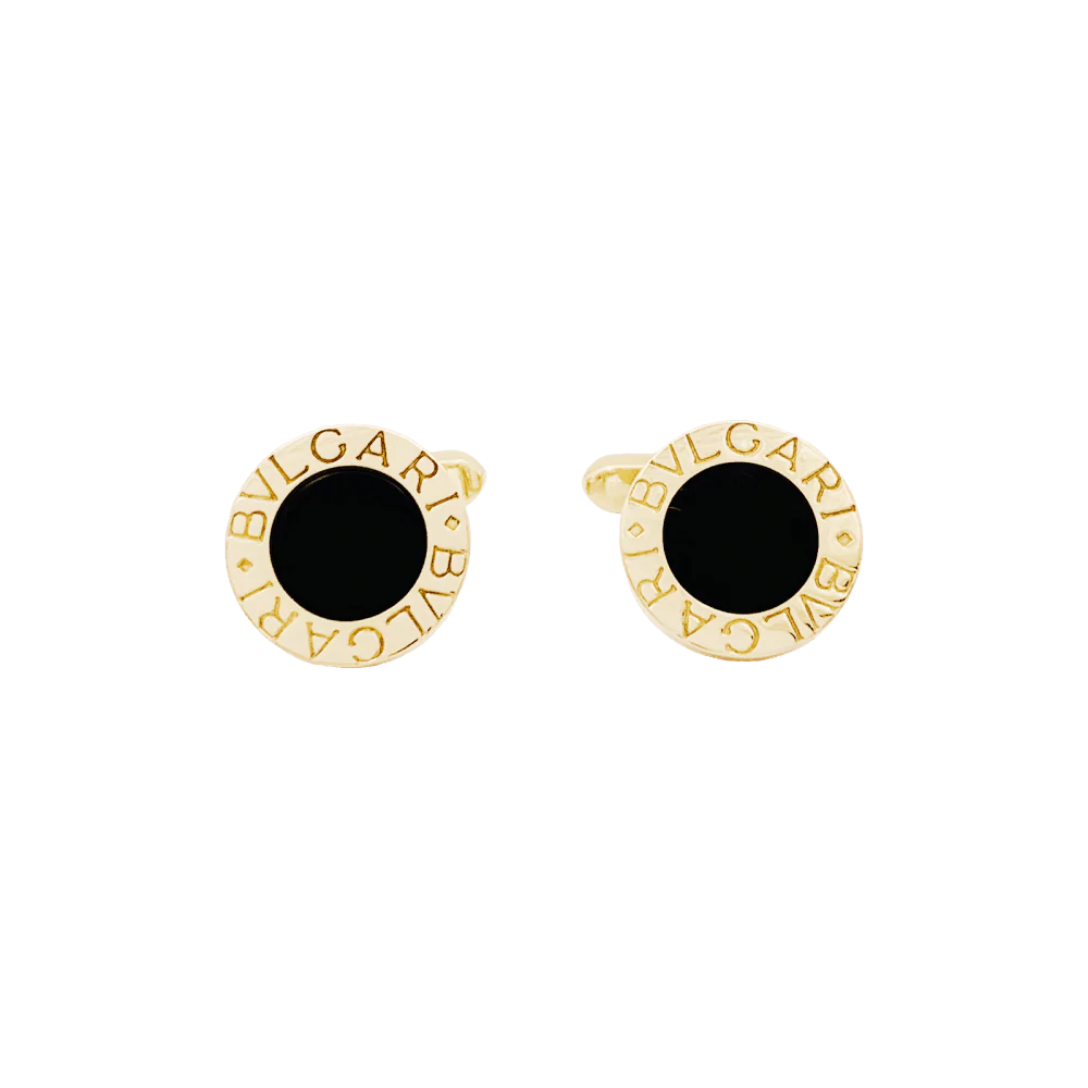 Cufflinks BULGARI "Bulgari Bulgari" in yellow gold and onyx