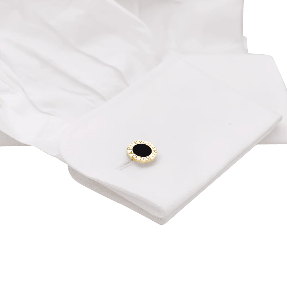 Cufflinks BULGARI "Bulgari Bulgari" in yellow gold and onyx - Image 6