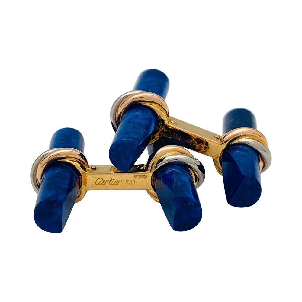 Cartier 3 gold cufflinks, interchangeable sticks - Image 3
