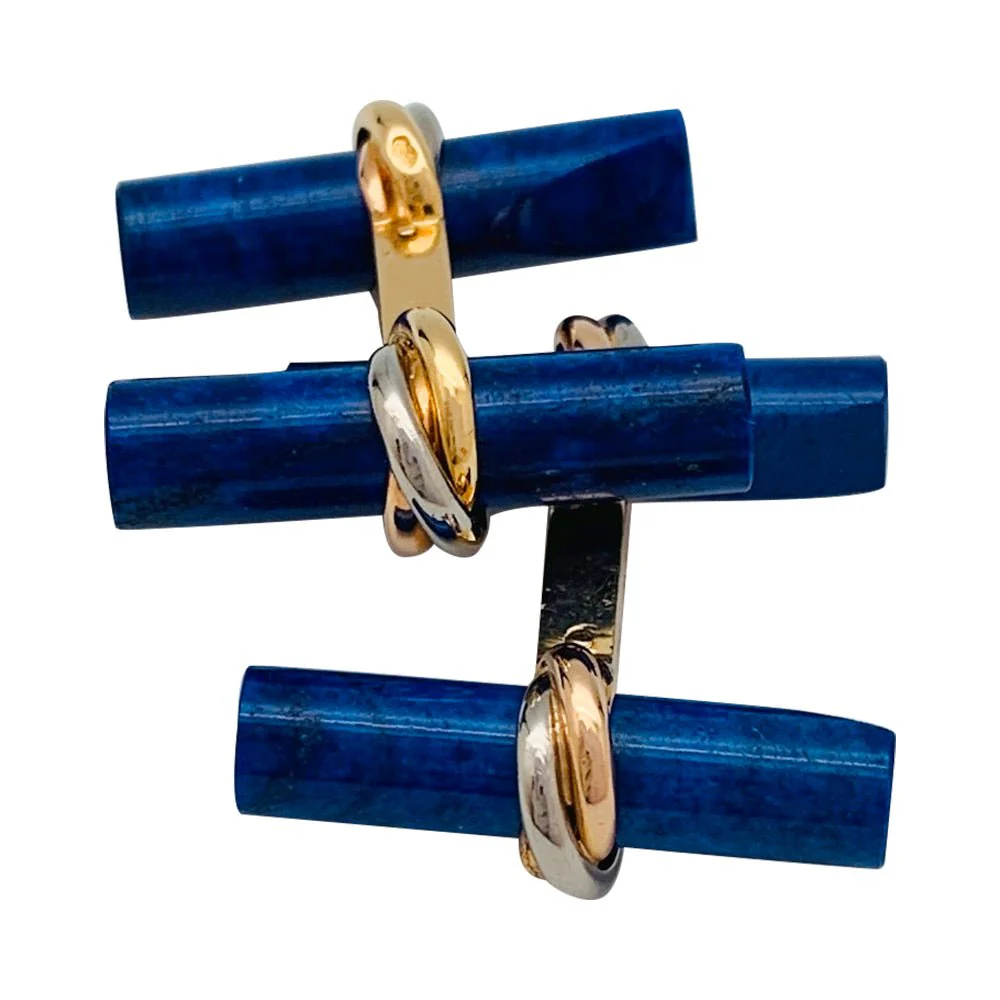 Cartier 3 gold cufflinks, interchangeable sticks - Image 5