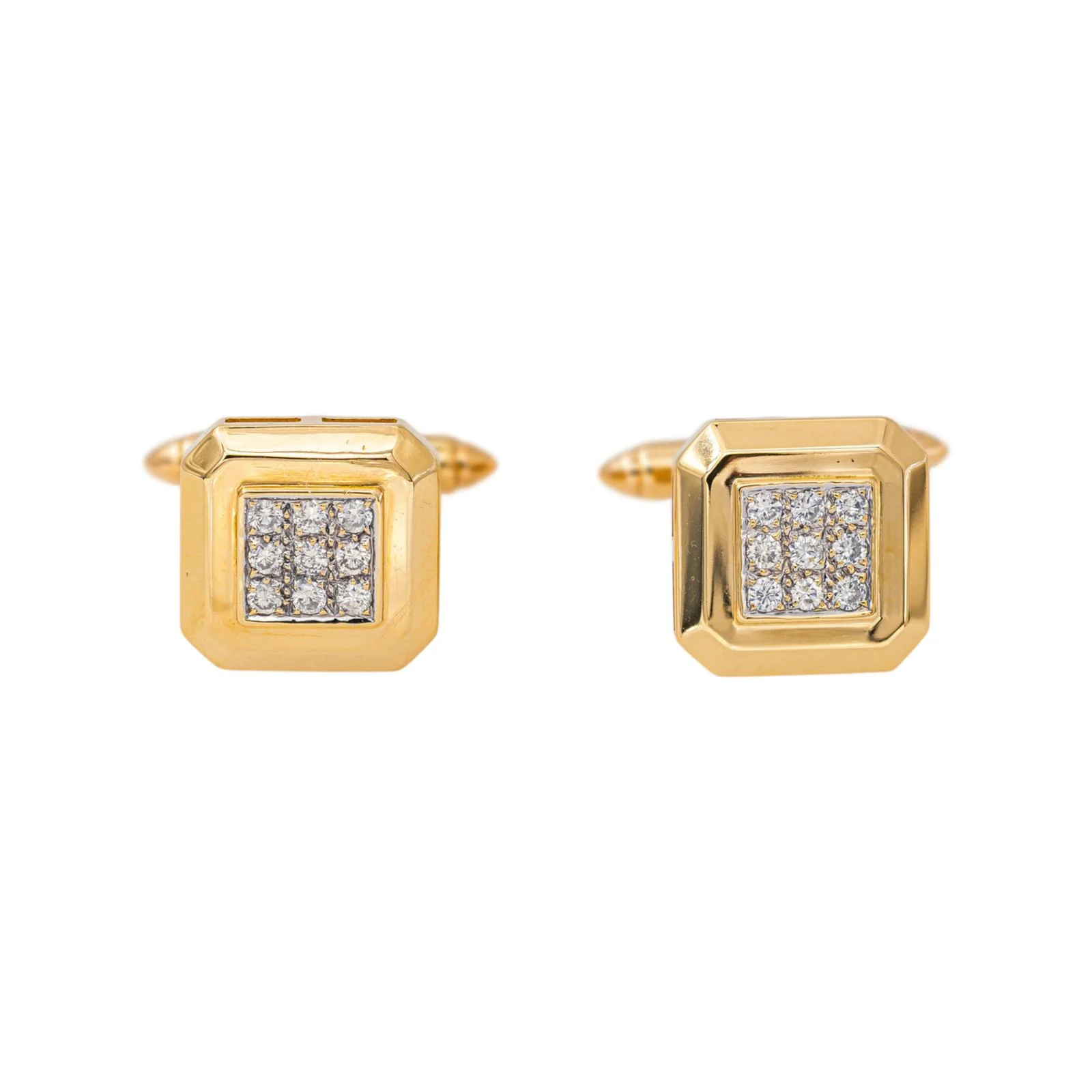 Yellow gold Diamond Cufflinks - Image 2