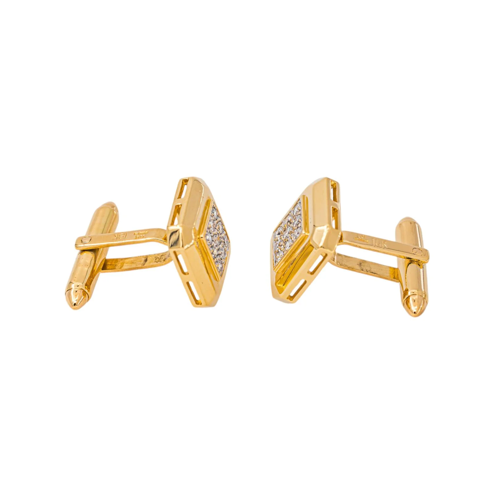 Yellow gold Diamond Cufflinks - Image 3