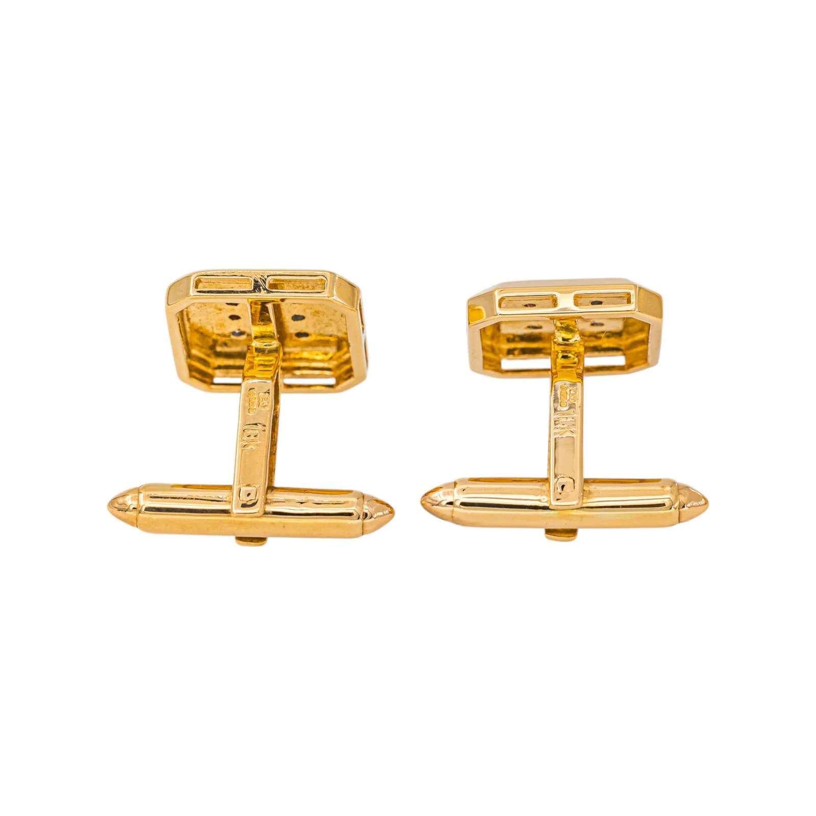 Yellow gold Diamond Cufflinks - Image 4