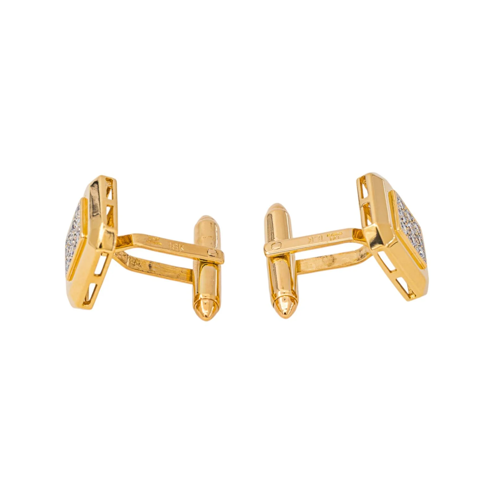 Yellow gold Diamond Cufflinks - Image 5