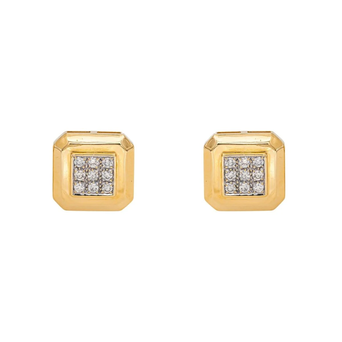 Yellow gold Diamond Cufflinks - Image 7