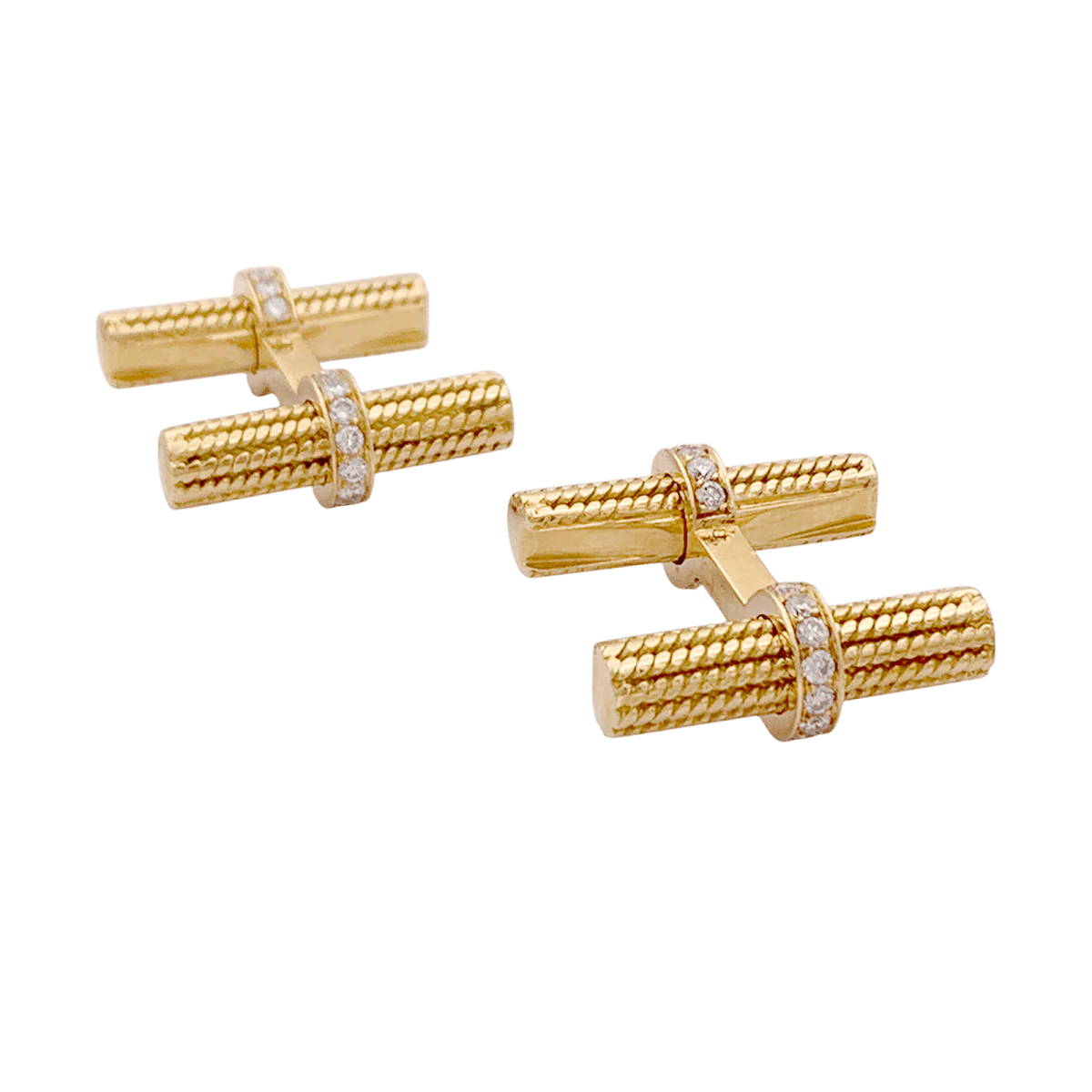 Cufflinks VAN CLEEF ET ARPELS. in yellow gold and diamonds - Image 2