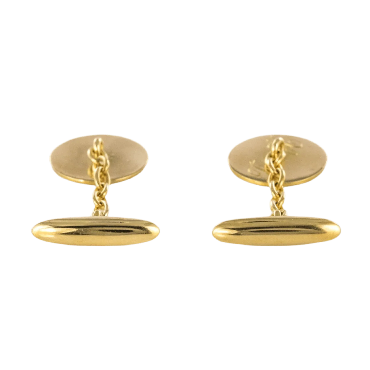 Cufflinks in yellow gold and diamonds - Image 4