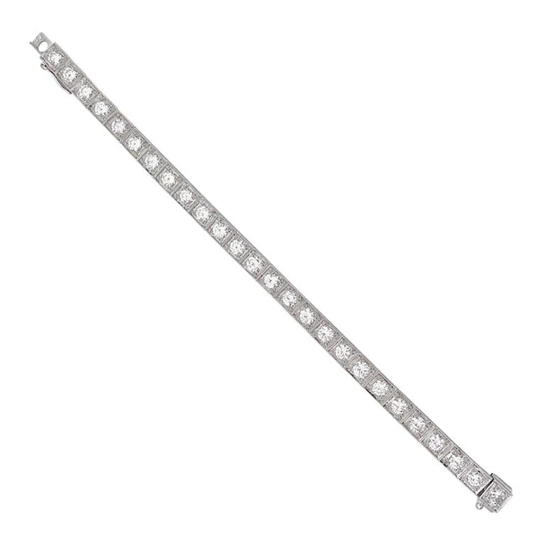 Old diamond and platinum bracelet - Image 6