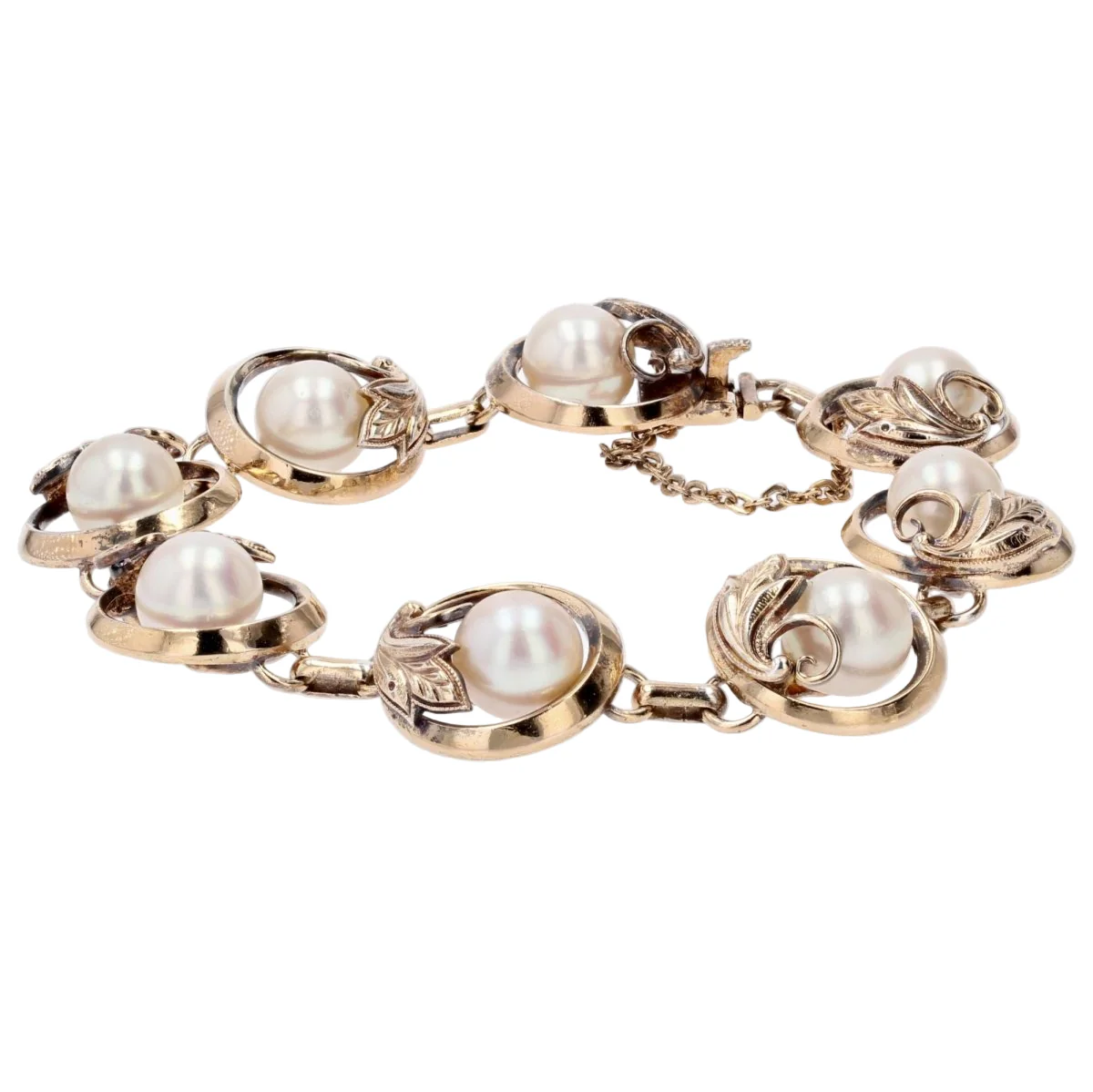 Charm bracelet in yellow gold, vermeil, silver and pearl - Image 3