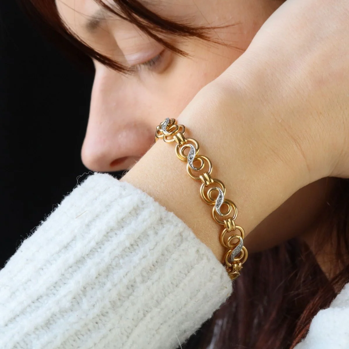 Bracelet Maille in yellow gold and diamonds - Image 2