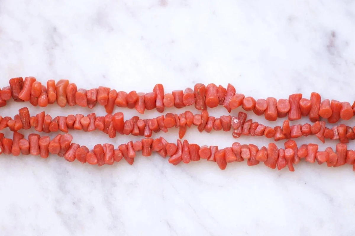 Old three-row coral bracelet, gold clasp - Image 3