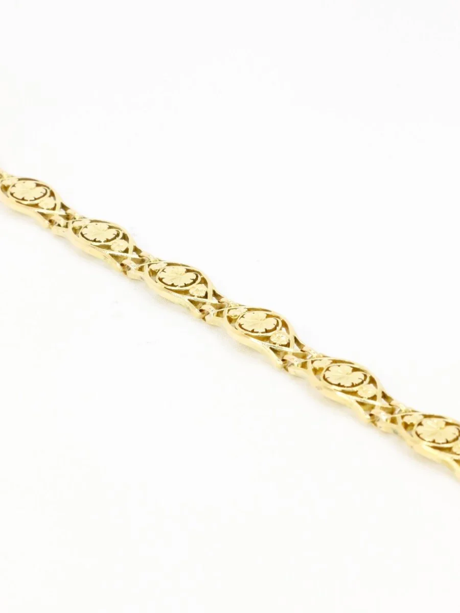 Bracelet Art Nouveau yellow gold ivy leaf mesh - Image 5