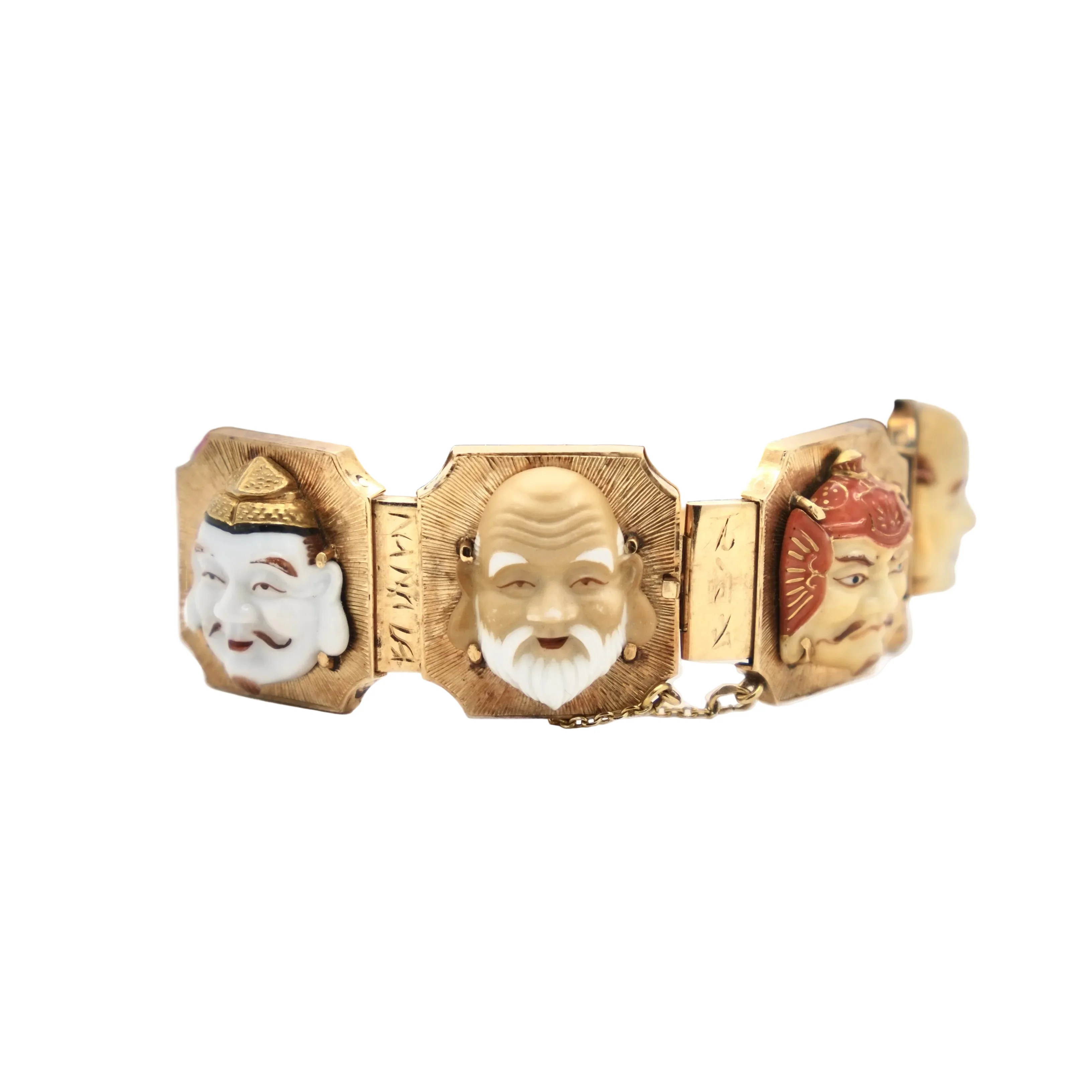 Flexible Bracelet in Yellow gold, porcelain and Enamel - Image 6