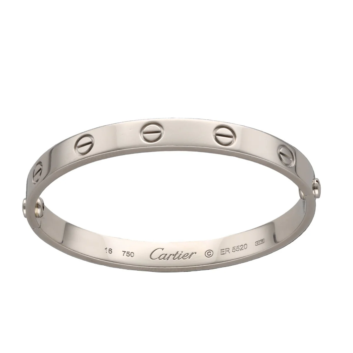 CARTIER “Love” bangle bracelet in white gold - Image 2