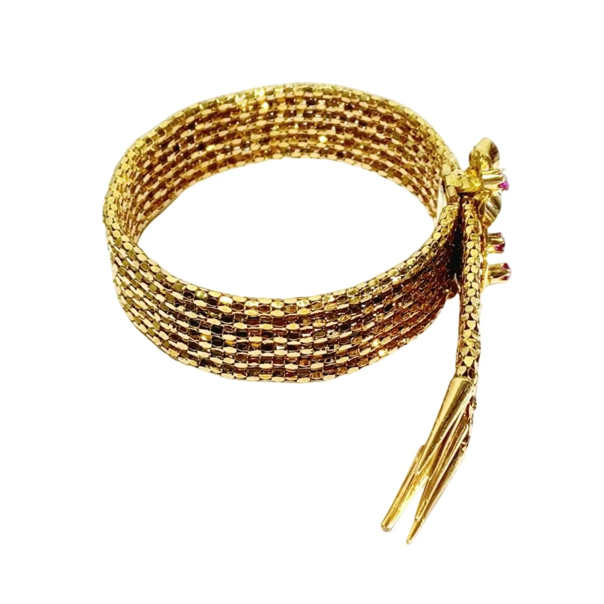 Champagne gold and ruby belt bracelet - Image 6
