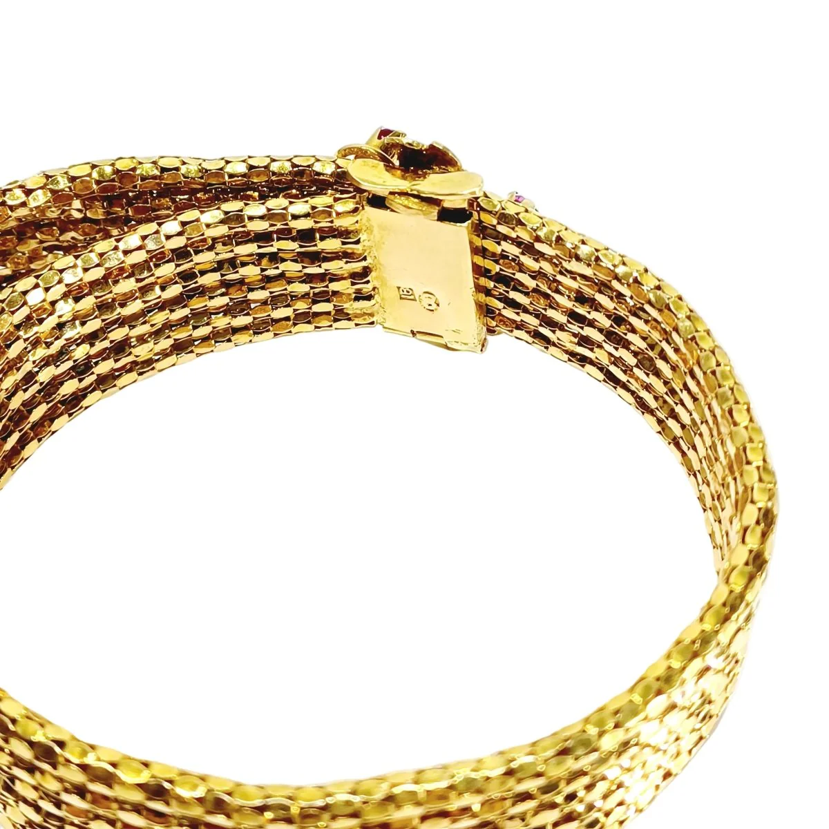 Champagne gold and ruby belt bracelet - Image 8