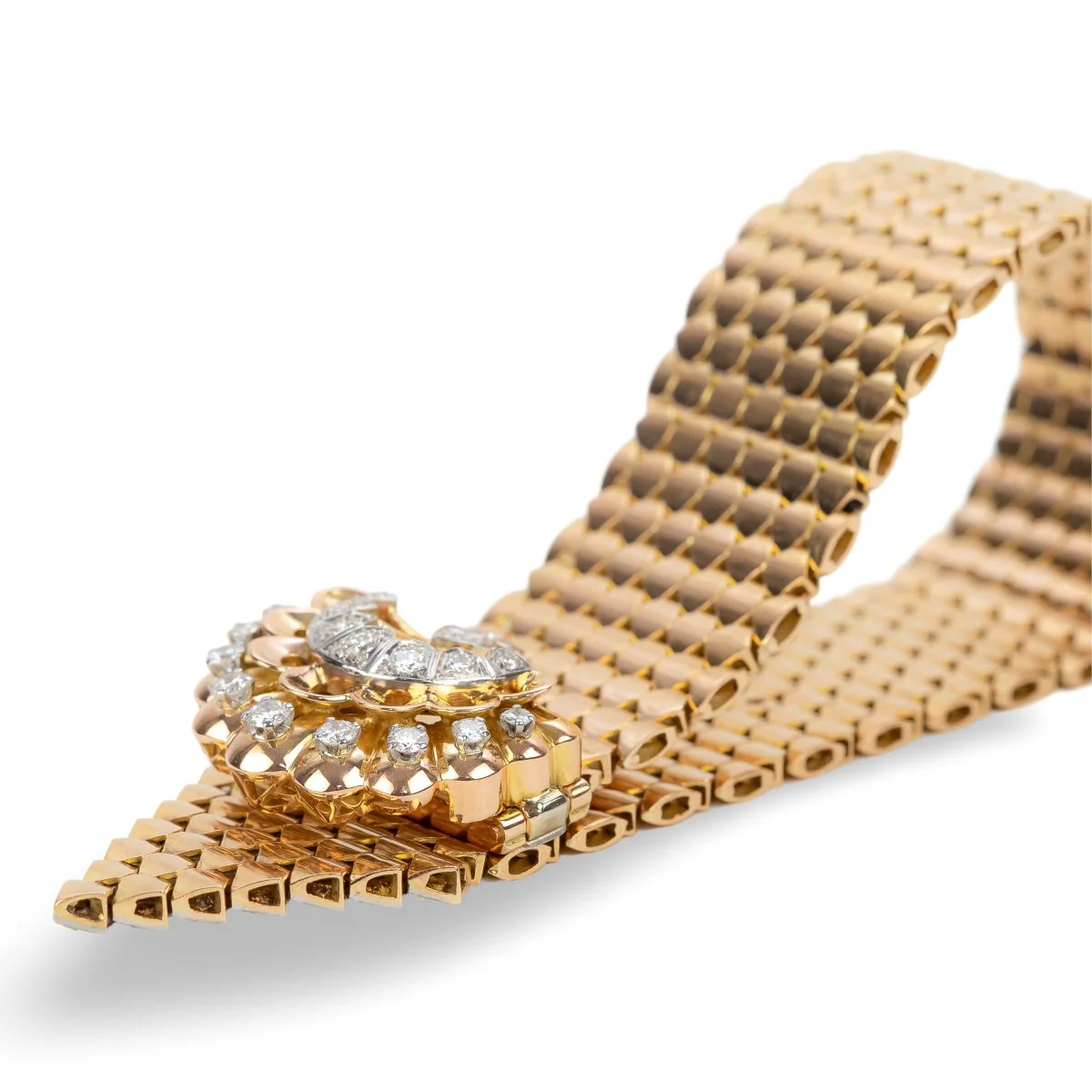 Belt bracelet in yellow gold and diamonds - Image 4