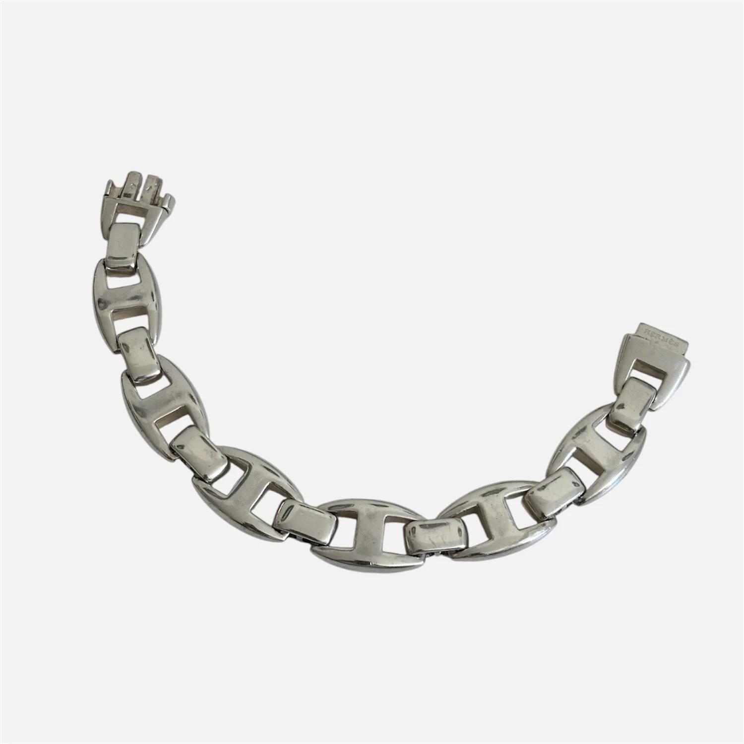 HERMÈS "Cassiopée" GM Silver Chain Bracelet