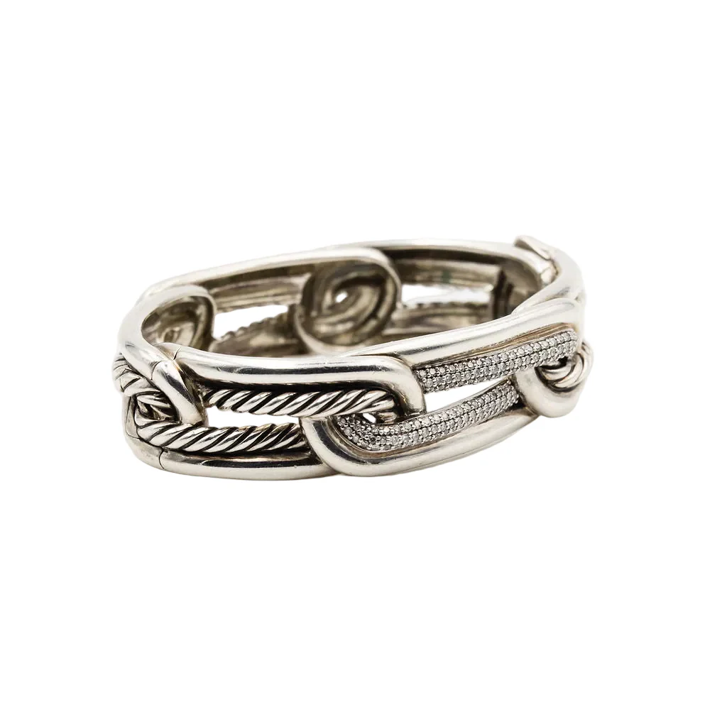 DAVID YURMAN "Labyrinth" Bracelet in Silver and Diamonds - Image 3