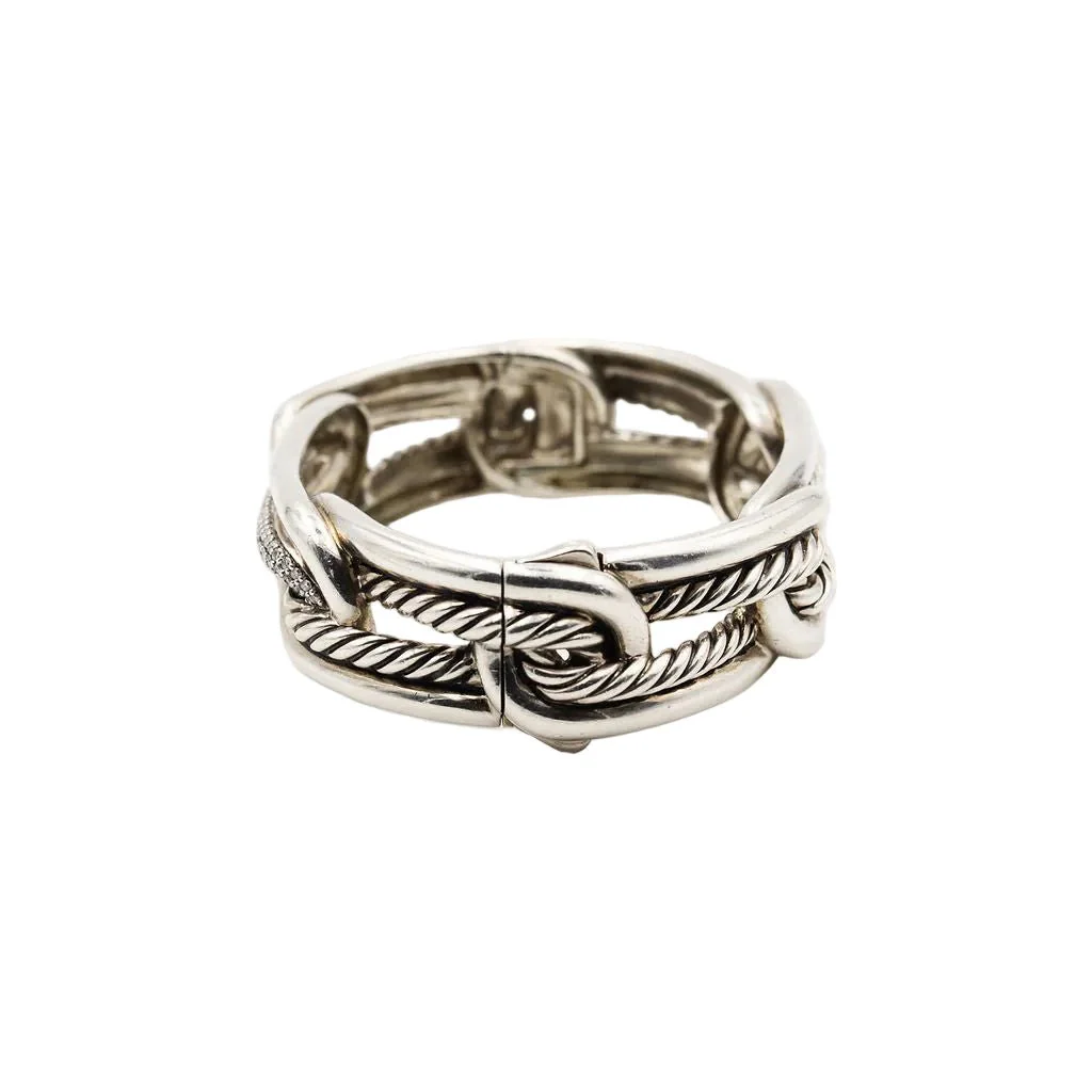 DAVID YURMAN "Labyrinth" Bracelet in Silver and Diamonds - Image 4