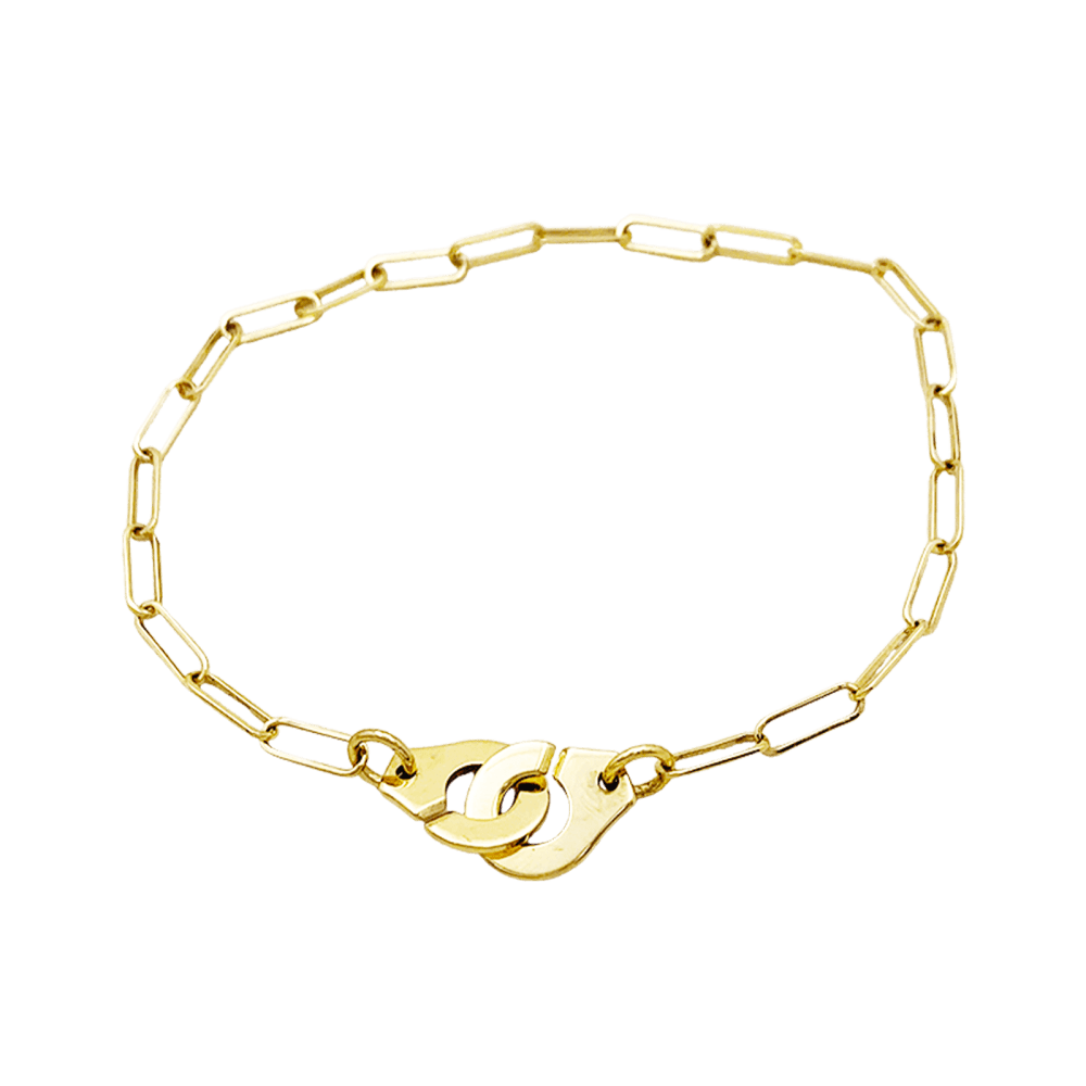 DINH VAN "R10 Handcuffs" Mesh Bracelet in Yellow Gold