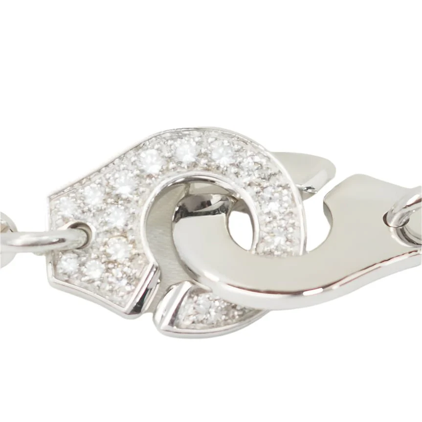 Bracelet Dinh Van Menottes R12 in white gold and diamonds - Image 3